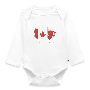 Canada - Organic Longsleeve Baby Bodysuit - white - Front