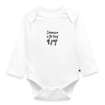 Comparison is the thief of joy - Organic Longsleeve Baby Bodysuit - white - Front