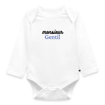 Monsieur Gentil - Body Bébé bio manches longues - blanc - Devant