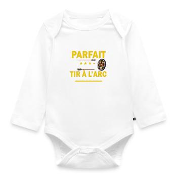 je ne suis pas parfait mais je fait du tir à l'arc - Body Bébé bio manches longues - blanc - Devant