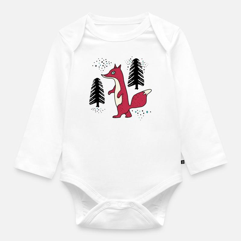 Der Fuchs schleicht durch den Wald - Baby Bio-Langarm-Body - Weiß