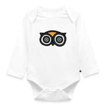 Owls eyes - Organic Longsleeve Baby Bodysuit - white - Front
