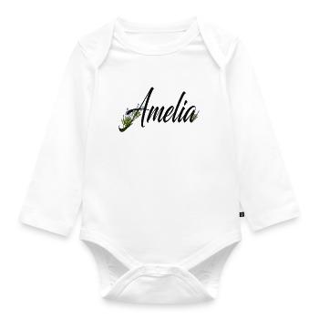 Amelia - Baby Bio-Langarm-Body - Weiß - Vorne