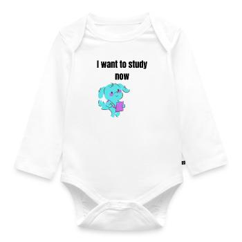Ich möchte jetzt studieren - Baby Bio-Langarm-Body - Weiß - Vorne