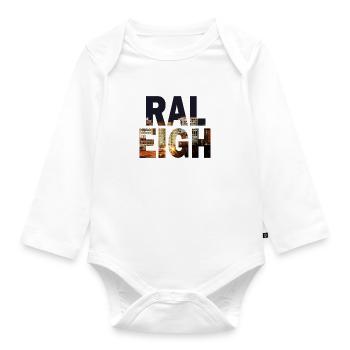 Raleigh North Carolina - Organic Longsleeve Baby Bodysuit - white - Front