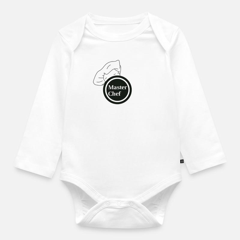 Chef cuisinier 1 - Body Bébé bio manches longues - blanc