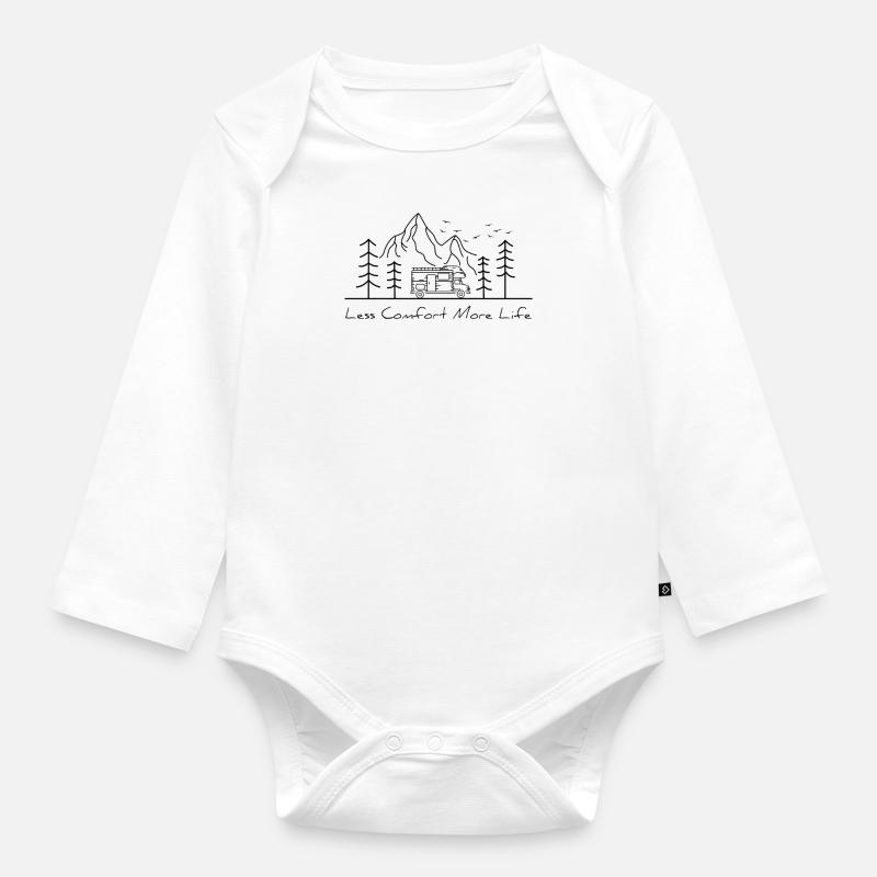 Camper Spruch Campingplatz Wohnmobil Geschenk - Baby Bio-Langarm-Body - Weiß