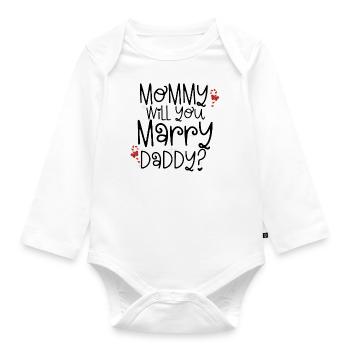 Maman te veut marry daddy ? - Body Bébé bio manches longues - blanc - Devant