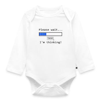 Witziger Spruch - Baby Bio-Langarm-Body - Weiß - Vorne