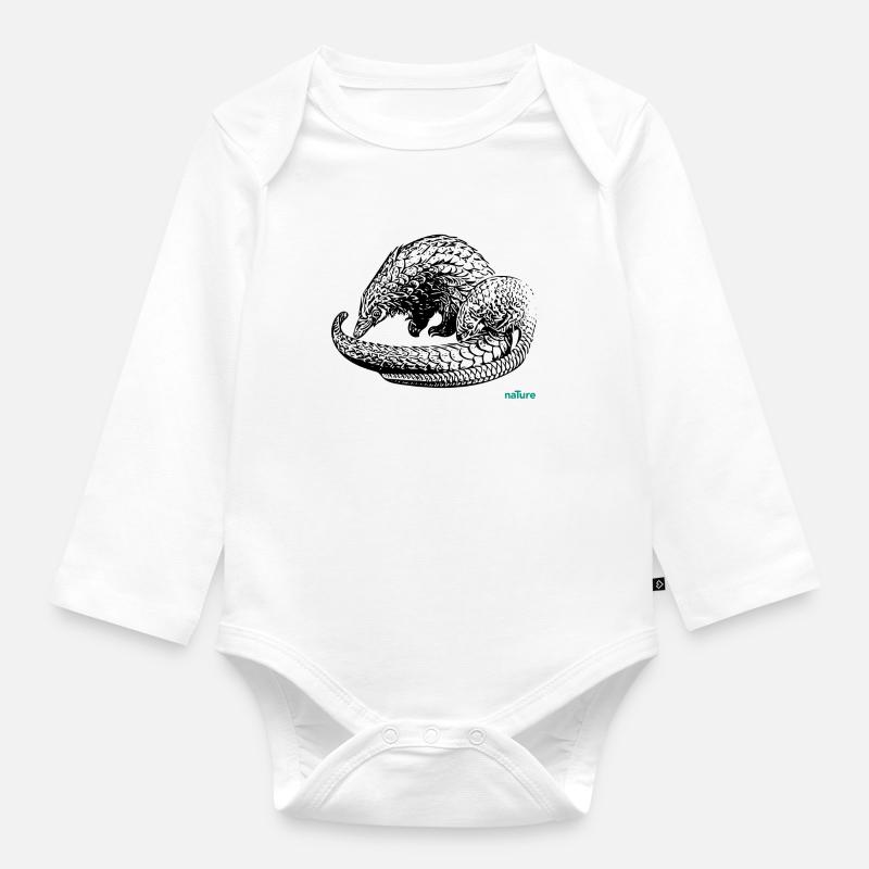 Pangolin - Baby Bio-Langarm-Body - Weiß