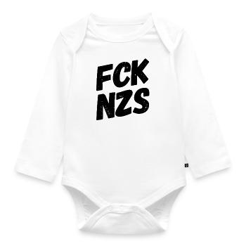 Nazis raus - Baby Bio-Langarm-Body - Weiß - Vorne