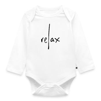 relax holiday-ready relaxed chill out cool - Organic Longsleeve Baby Bodysuit - white - Front