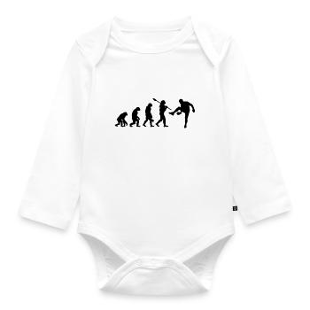 Ping-pong Evolution - Organic Longsleeve Baby Bodysuit - white - Front