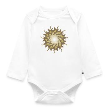 Esoteric 3d galaxy star sun - Organic Longsleeve Baby Bodysuit - white - Front