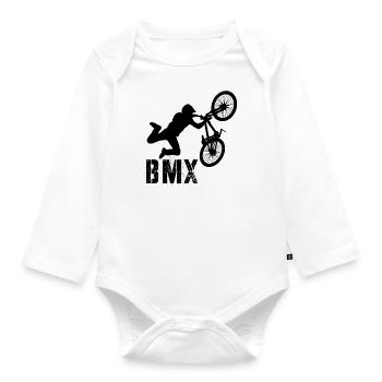 BMX Stunt - Baby Bio-Langarm-Body - Weiß - Vorne