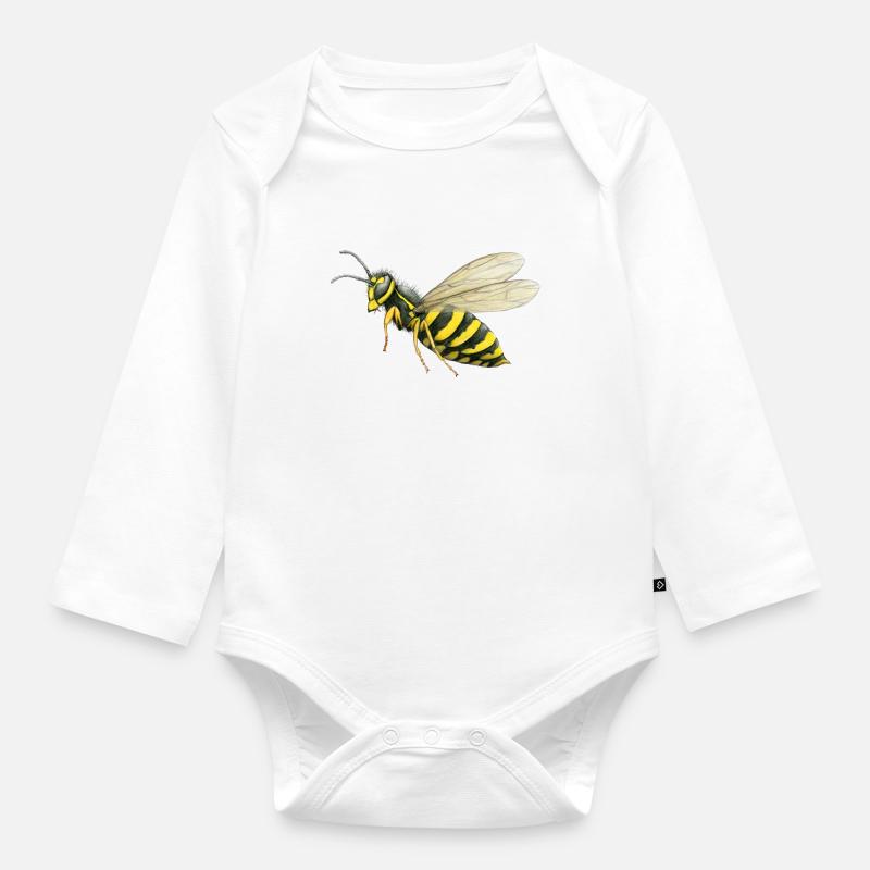 Grosse guêpe - Body Bébé bio manches longues - blanc
