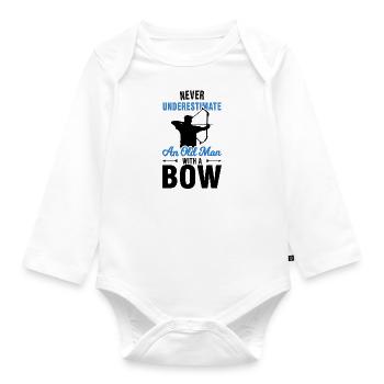 Arrow and Bow Archery Grandpa Gift - Organic Longsleeve Baby Bodysuit - white - Front