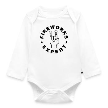 Fireworks Expert Firework Firecracker Pyro - Organic Longsleeve Baby Bodysuit - white - Front