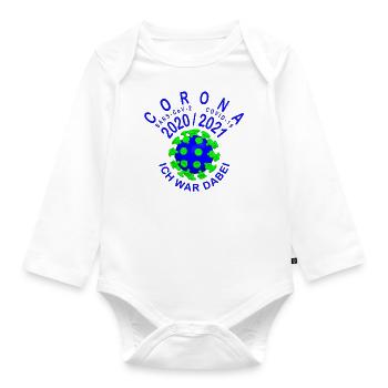 Virus Blue Green - Corona 2020/2021 ICH WAR DABEI - Baby Bio-Langarm-Body - Weiß - Vorne
