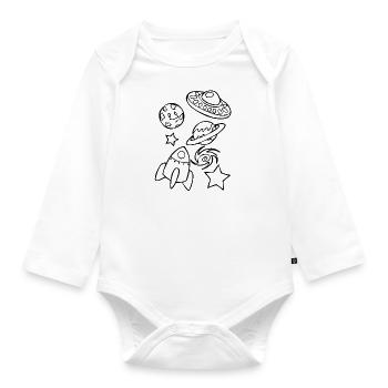 Conception de l'espace - Body Bébé bio manches longues - blanc - Devant