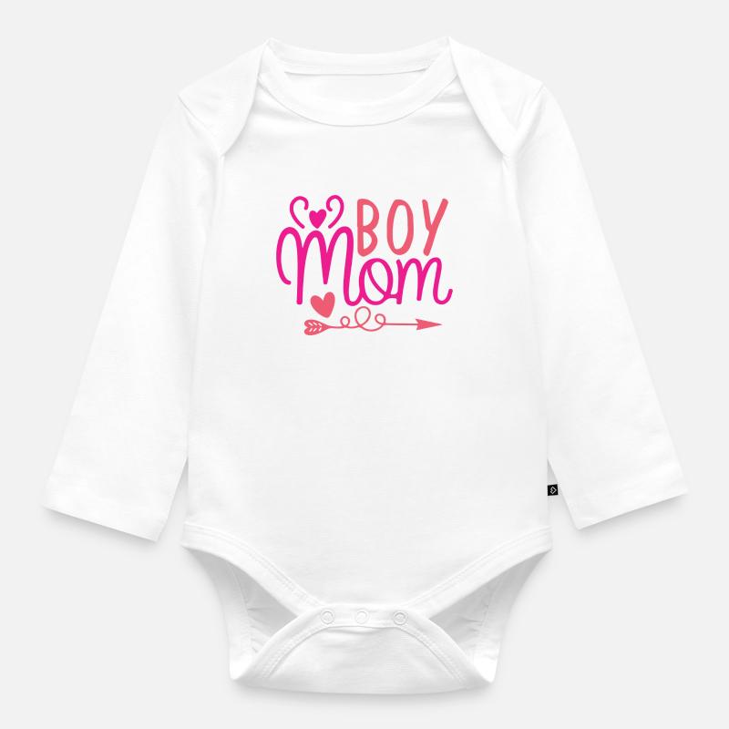 Boy Mom - Body Bébé bio manches longues - blanc