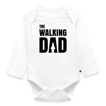 Walking Dad - Spazieren Elternzeit Vater Geschenk - Baby Bio-Langarm-Body - Weiß - Vorne