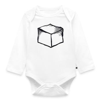 Karton Karton Kasse - Baby Bio-Langarm-Body - Weiß - Vorne