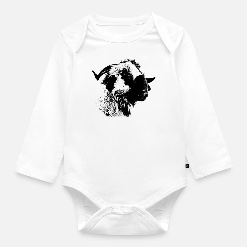 Walliser black-nosed sheep - Organic Longsleeve Baby Bodysuit - white