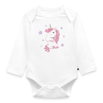 Licorne avec des étoiles - Body Bébé bio manches longues - blanc - Devant