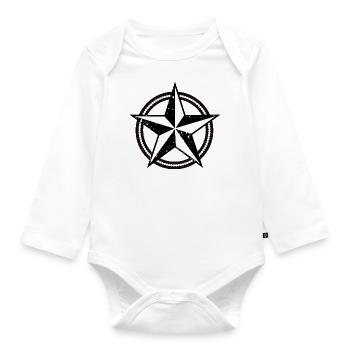 Star - Baby Bio-Langarm-Body - Weiß - Vorne