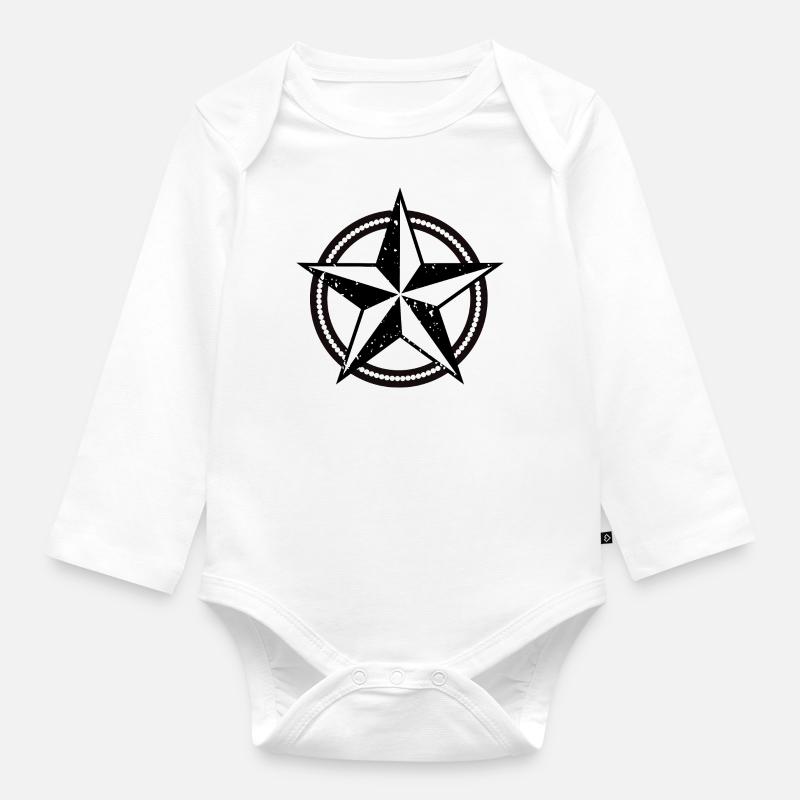 Star - Body Bébé bio manches longues - blanc
