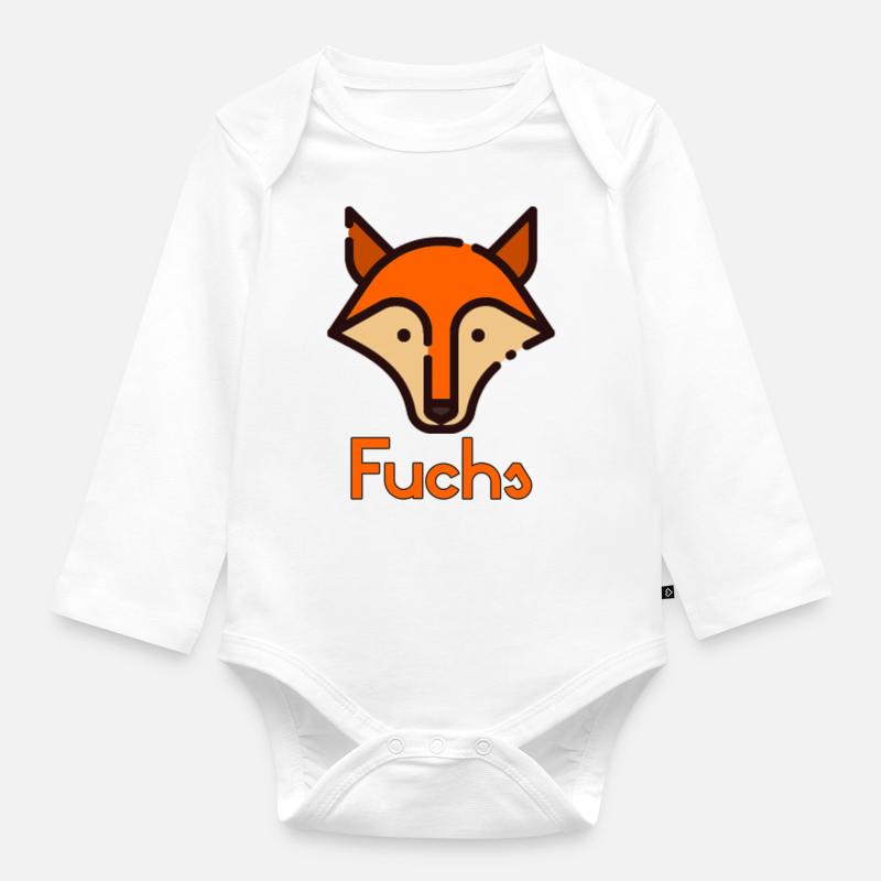 Fuchs - Baby Bio-Langarm-Body - Weiß