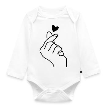 Liebe Liebe Gebärdensprache - Baby Bio-Langarm-Body - Weiß - Vorne