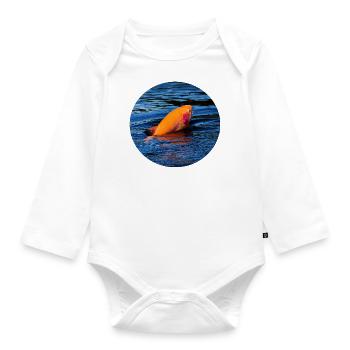 Fishing Gold Trout - Trout Fishing - Organic Longsleeve Baby Bodysuit - white - Front