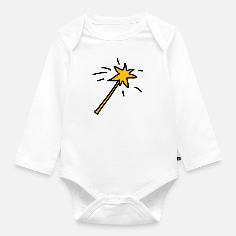 Zauberstab! - Baby Bio-Langarm-Body - Weiß
