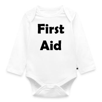First Aid - Baby Bio-Langarm-Body - Weiß - Vorne
