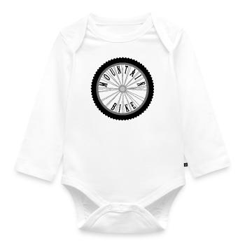 Mountainbike wheel - Organic Longsleeve Baby Bodysuit - white - Front