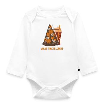 What Time Is Lunch? - Organic Longsleeve Baby Bodysuit - white - Front