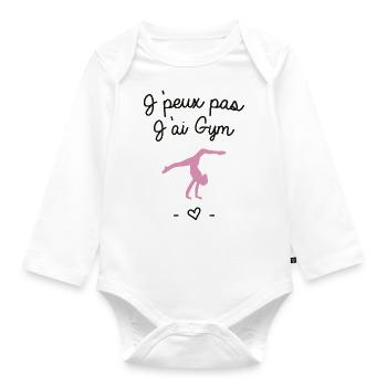 J'peux pas j'ai gym - Body Bébé bio manches longues - blanc - Devant
