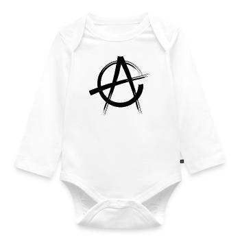 Anarchy Symbol - Organic Longsleeve Baby Bodysuit - white - Front