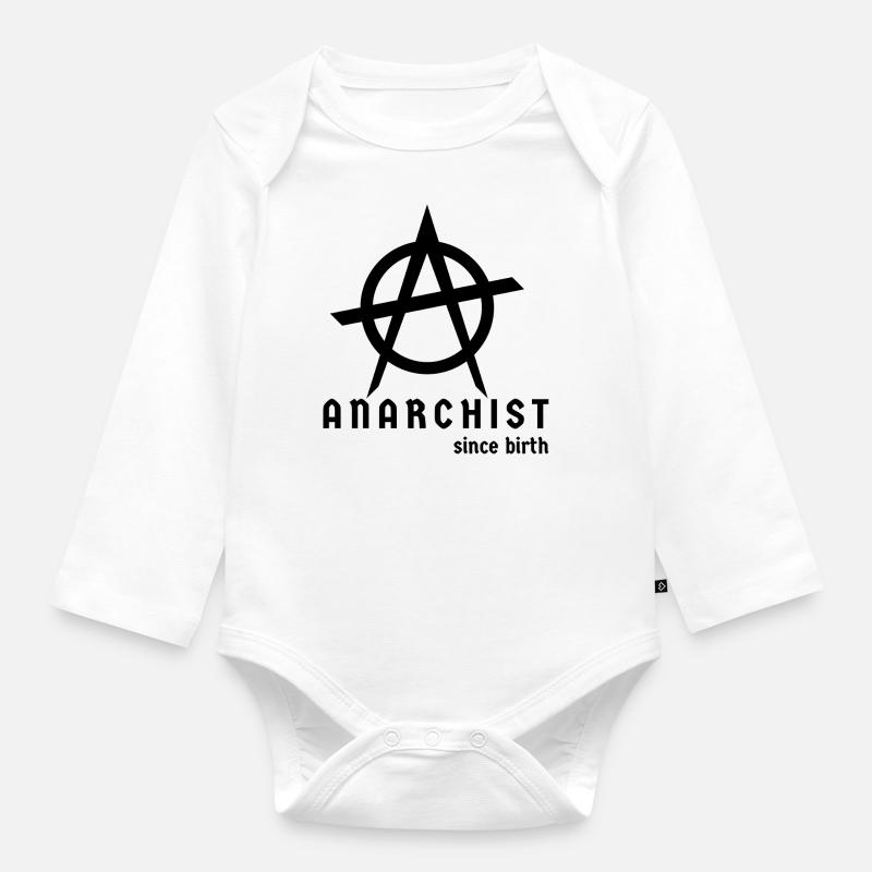 Anarchiste depuis sa naissance - Body Bébé bio manches longues - blanc