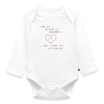 Some say my love is imaginary but I think it's - Organic Longsleeve Baby Bodysuit - white - Front