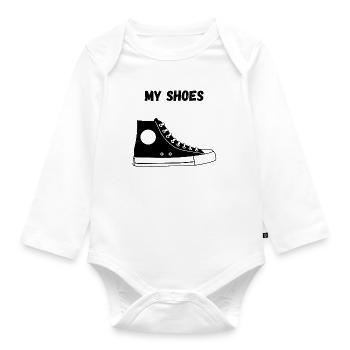 MEINE SCHUHE - Baby Bio-Langarm-Body - Weiß - Vorne