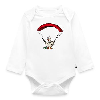 Groundhendl Groundhandling Hendl Paragliding - Baby Bio-Langarm-Body - Weiß - Vorne