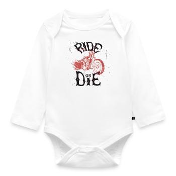 Ride Or Die Motorcycle - Organic Longsleeve Baby Bodysuit - white - Front