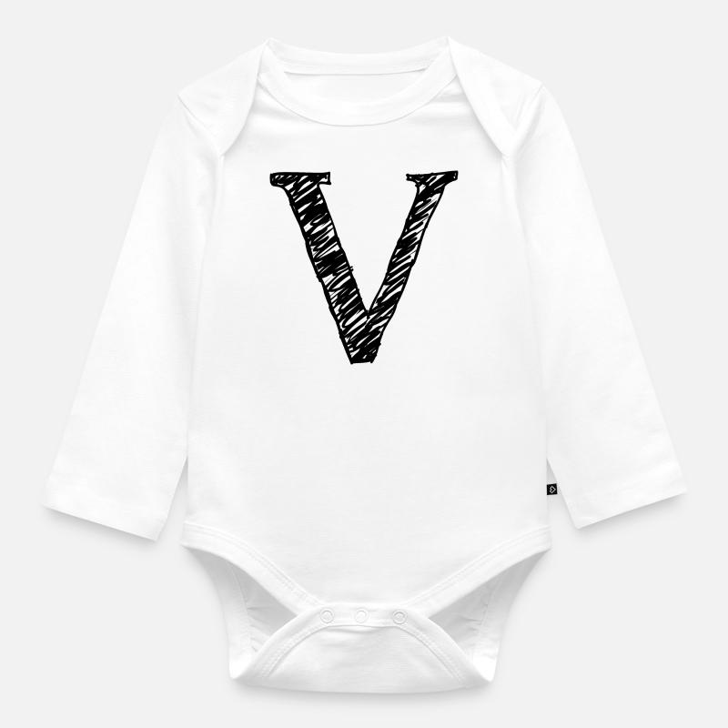 V - Baby Bio-Langarm-Body - Weiß