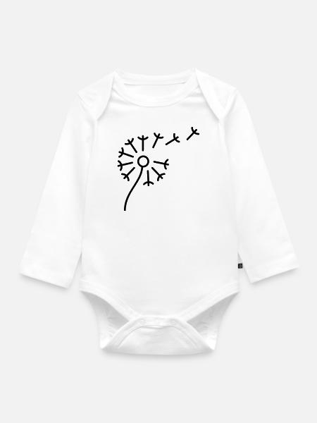 Pusteblume - Baby Bio-Langarm-Body - Weiß