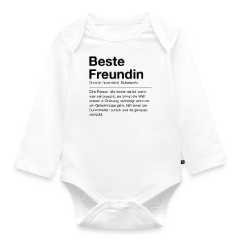 Beste Freundin - Baby Bio-Langarm-Body - Weiß - Vorne