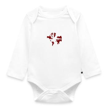 Boussole blanc-rouge - Body Bébé bio manches longues - blanc - Devant