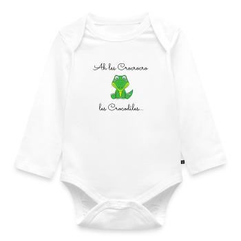 Ah les crocrocro - Body Bébé bio manches longues - blanc - Devant